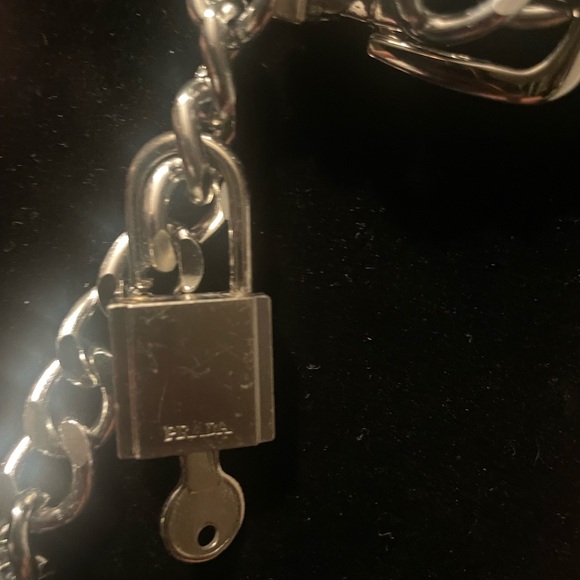 Silver belt chain with a Prada lock and key - Picture 10 of 15